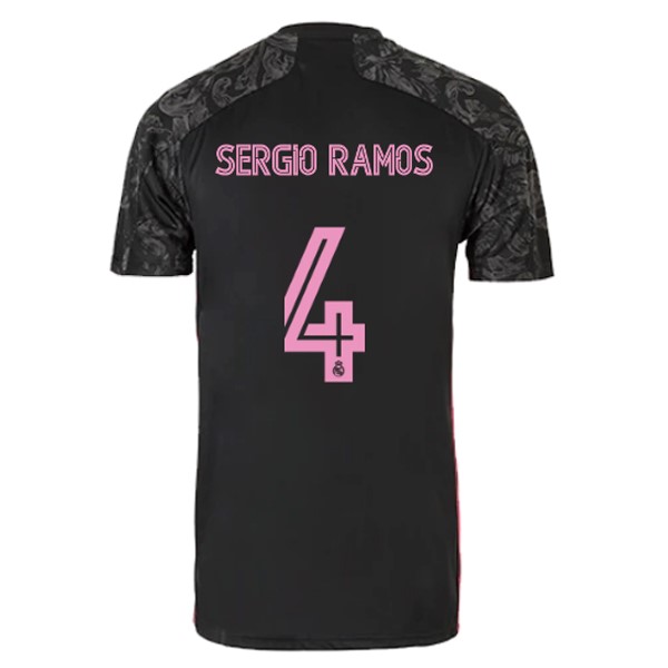 Trikot Real Madrid Ausweich NO.4 Sergio Ramos 2020-21 Schwarz Fussballtrikots Günstig